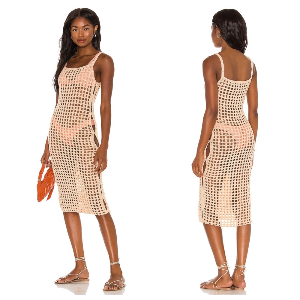 NWT Lovewave Coralee Midi Dress S Crochet Knit Coverup